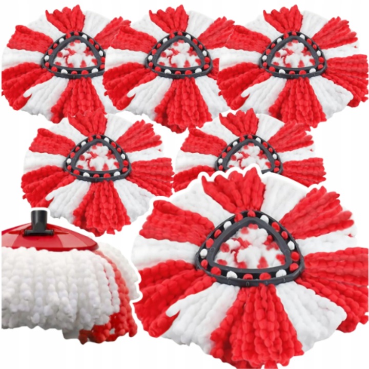 6 x WKŁAD DO MOPA OBROTOWEGO TURBO ZAMIENNIK Vileda KOŃCÓWKA CHŁONNY ZAPAS