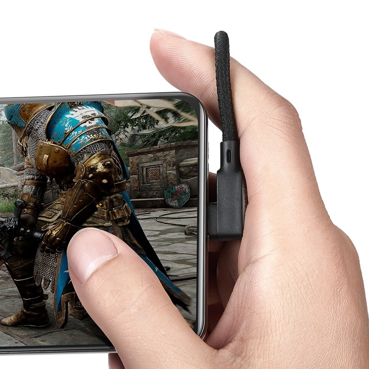 MCDODO KABEL KĄTOWY USB-C SPIRALNY SPRĘŻYNOWY SZYBKIE ŁADOWANIE TYP C LED