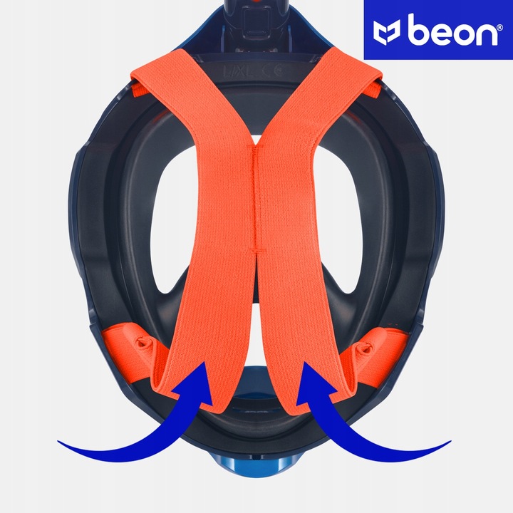 MASKA DO NURKOWANIA SNORKELINGU PEŁNOTWARZOWA NA CAŁĄ TWARZ DO WODY L/XL