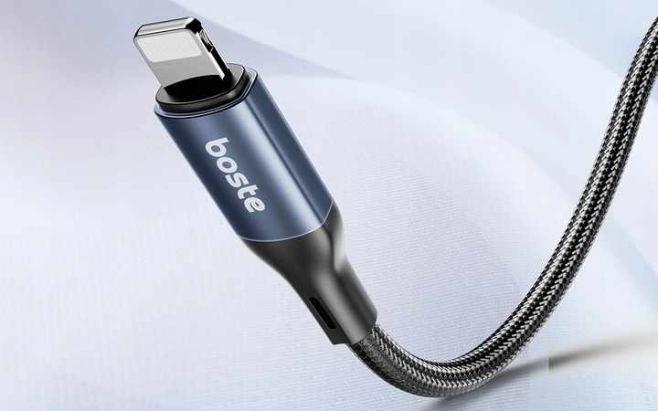 BOSTE KABEL ADAPTER PRZEJŚCIÓWKA AUDIO LIGHTNING DO IPHONE MINI-JACK AUX 1M