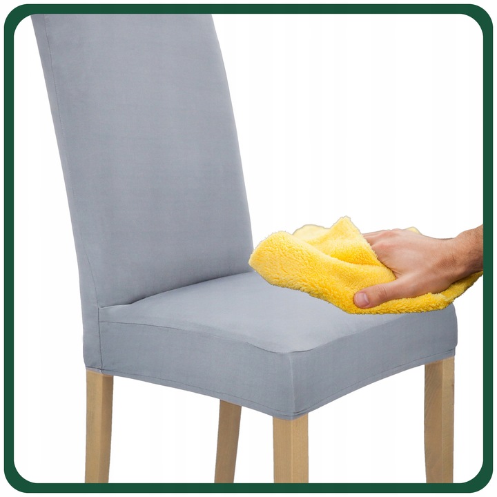 Zestaw 6 SZT POKROWCE NA KRZESŁA Pokrowiec Krzesło SZARY Elastyczny Gruby