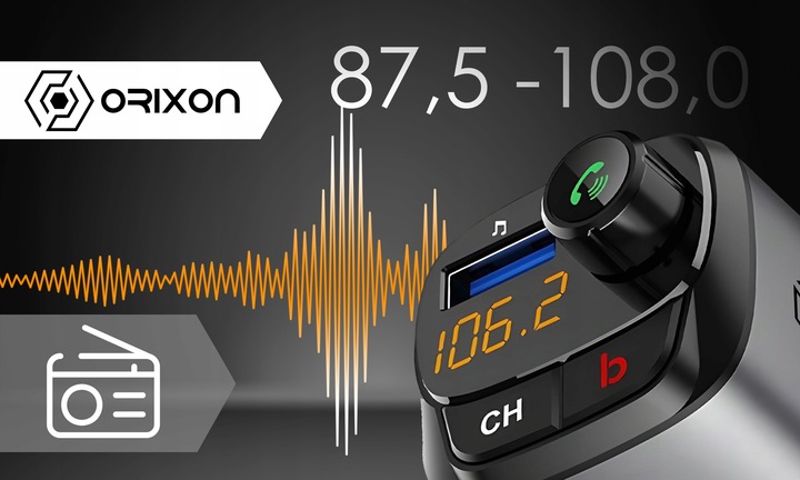 TRANSMITER SAMOCHODOWY BLUETOOTH FM 2X USB TRANSMITER WIELOFUNKCYJNY