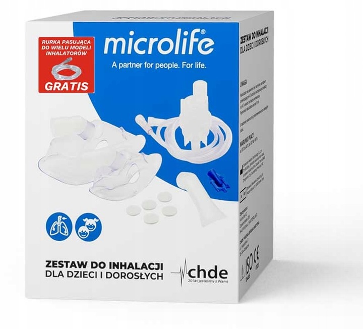 MICROLIFE Zestaw uniwersalny do nebulizacji maska dla DZIECI i DOROSŁYCH
