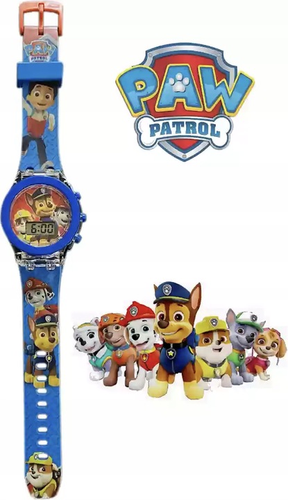zegarek dziecięcy chłopięcy PSI PATROL dla chłopca dzieci LED chase ŚWIATŁO