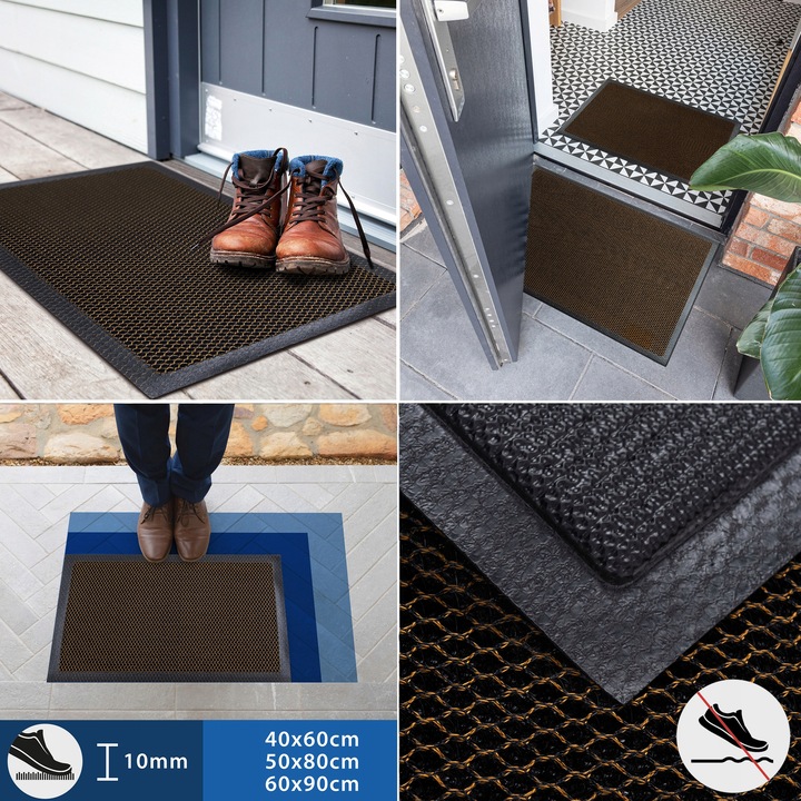 WYCIERACZKA POD DRZWI DO BUTÓW 50x80cm BRĄZ SIATKA 3D WEJŚCIOWA ZEWNĘTRZNA