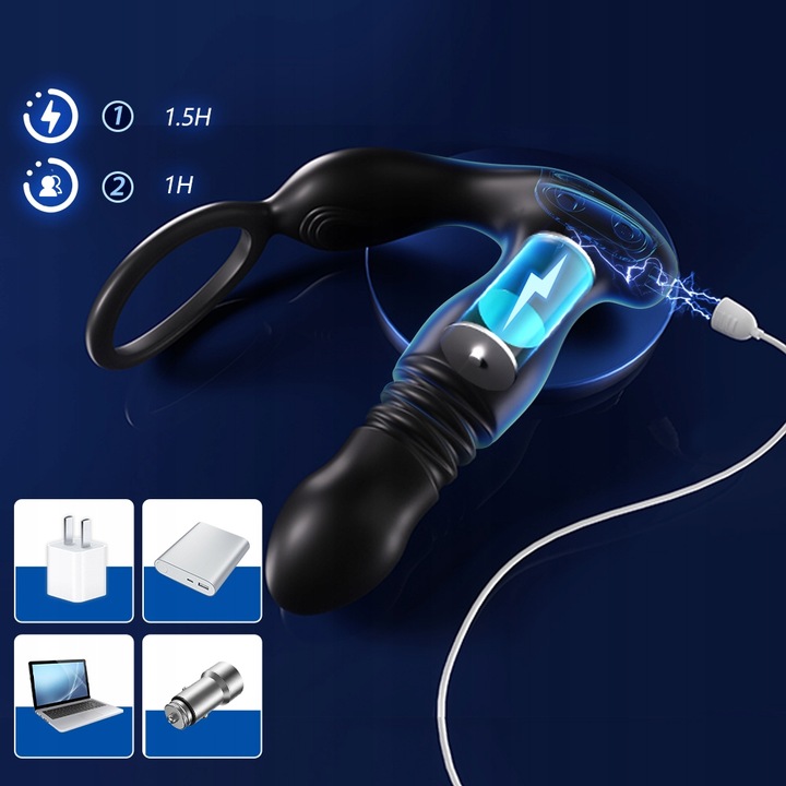 Wibrujący masażer prostaty Wibrator analny czarny