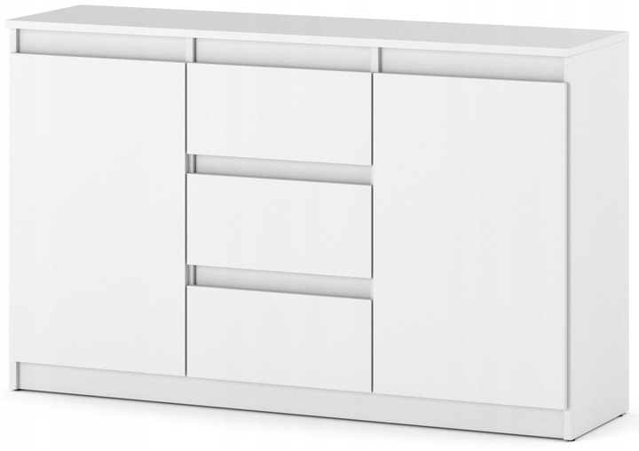 Komoda 120cm szafka z szufladami Biala Aga do salonu duza bezuchwytowa