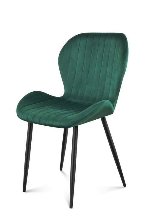 Krzesło welurowe tapicerowane MARK ADLER zielone do jadalni salonu