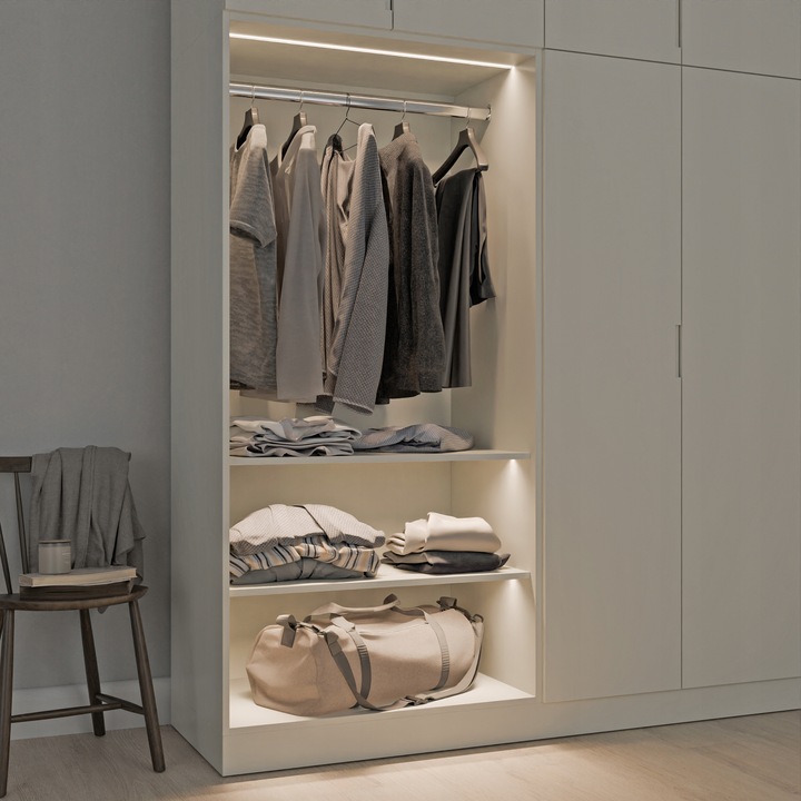 PROFIL aluminiowy do taśma LED czarny wpuszczany klosz 2M zestaw