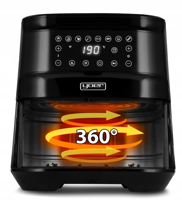 4w1 Frytkownica beztłuszczowa Air Fryer Yoer +WiFi 6L 1700W +Programator