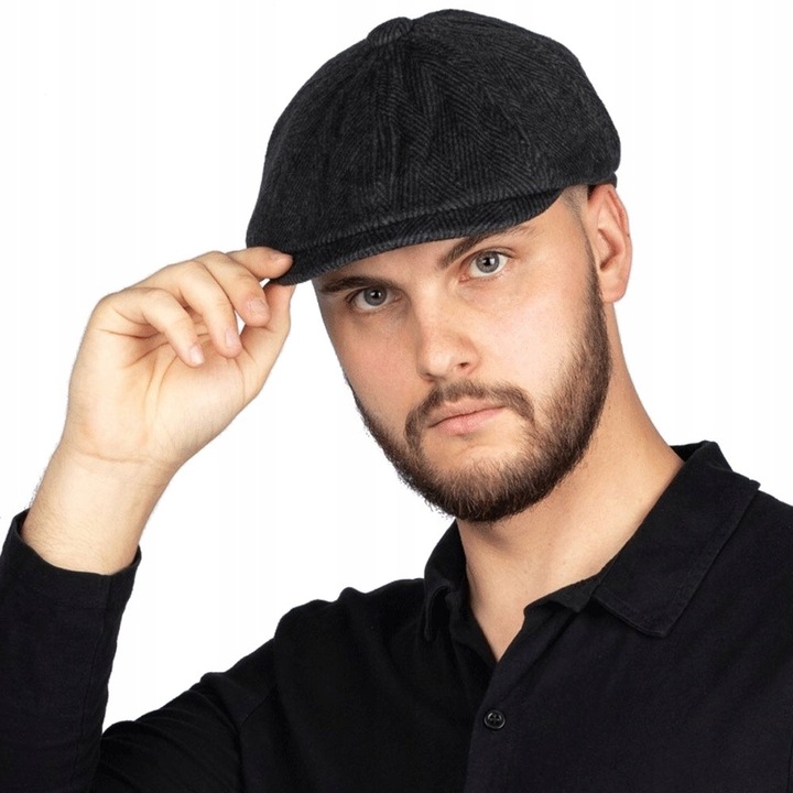 KASZKIET Męski Alessio Stylowy Elegancki NEWSBOY CAP Jesień Zima RETRO