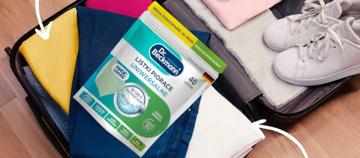 Dr. Beckmann MAGIC LEAVES Chusteczki Listki Piorące do Prania Uniwersal x40