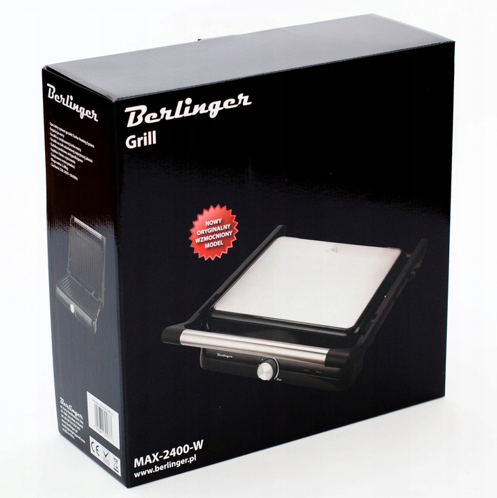 Opiekacz BERLINGER grill elektryczny| toster panini | rozkładany 180°