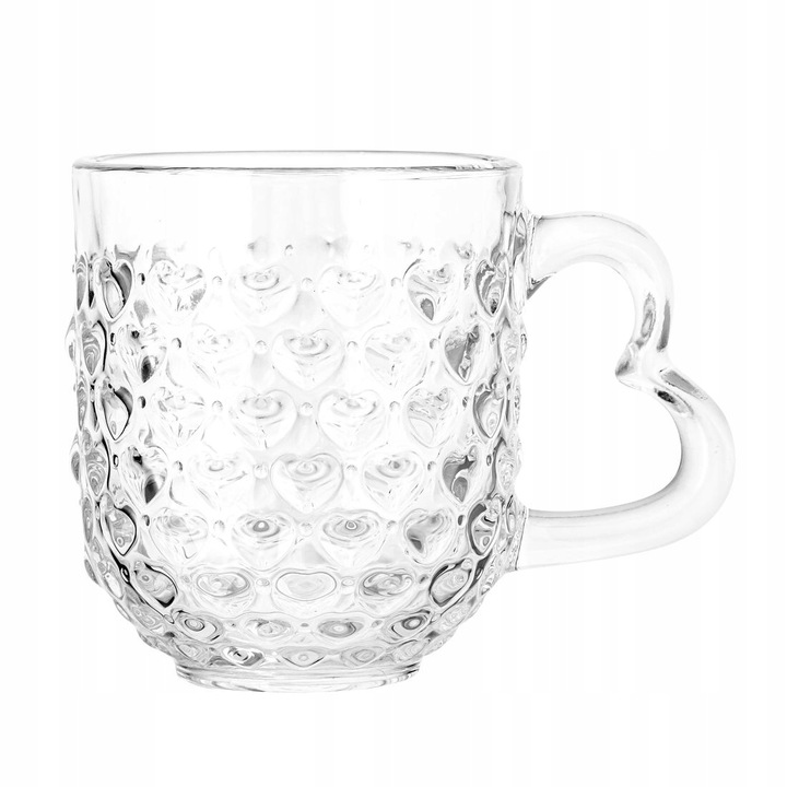 Zestaw kubków Serduszka Szklanki z uchem do kawy Altom Design 310 ml 6 szt