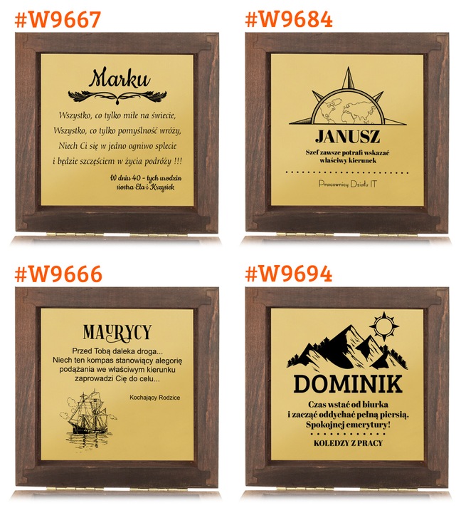 MOSIĘŻNY KOMPAS zegar słoneczny Prezent URODZINY EMERYTURA szkatułka GRAWER