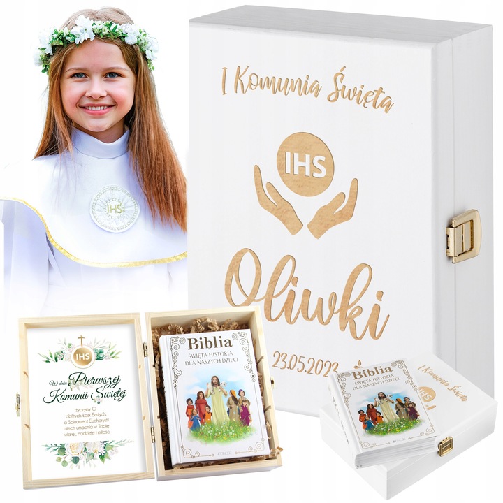 BIBLIA NA KOMUNIĘ PREZENT NA CHRZEST PISMO ŚWIĘTE NA KOMUNIĘ PAMIĄTKA