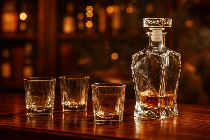 KARAFKA 6 SZKLANEK Z GRAWEREM DO WHISKY PREZENT