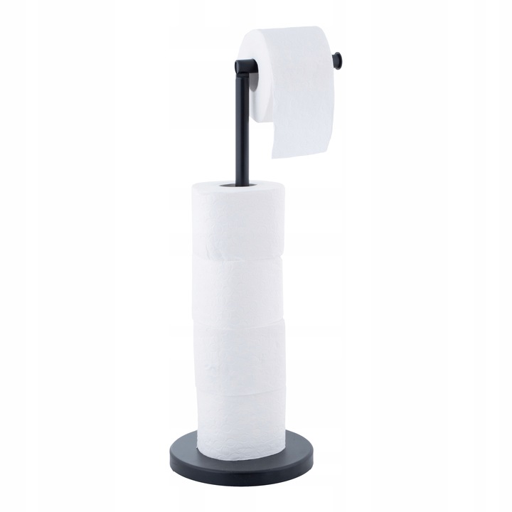 Stojak z uchwytem na papier toaletowy na 4 rolki do WC czarny loft