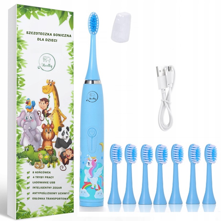 SZCZOTECZKA SONICZNA DLA DZIECI ELEKTRYCZNA DO ZĘBÓW KUCYK OSŁONKA