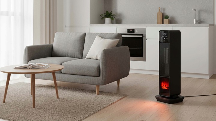 Termowentylator farelka nagrzewnica elektryczna kolumnowy kominek +