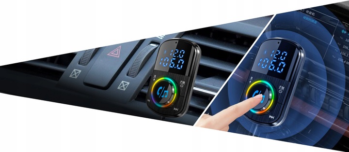 Transmitter FM Bluetooth NAVITEL BHF08 PRO -miernik napięcia, USB-A i USB-C