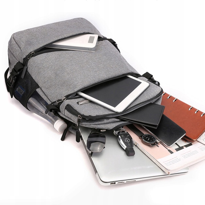 PLECAK MIEJSKI DO PRACY NA LAPTOPA 15 CALI POJEMNY MĘSKI WIELOFUNKCYJNY