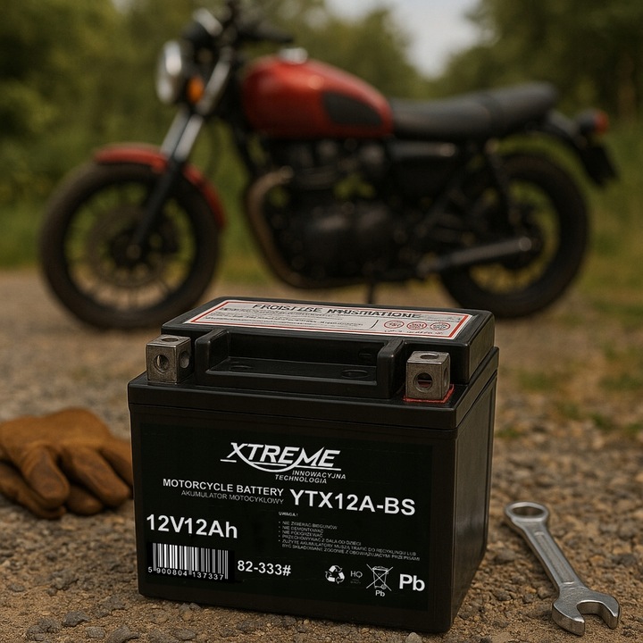 AKUMULATOR MOTOCYKLOWY XTREME 12V 12Ah (WYMIAR 14Ah) BEZOBSŁUGOWY SKUTER
