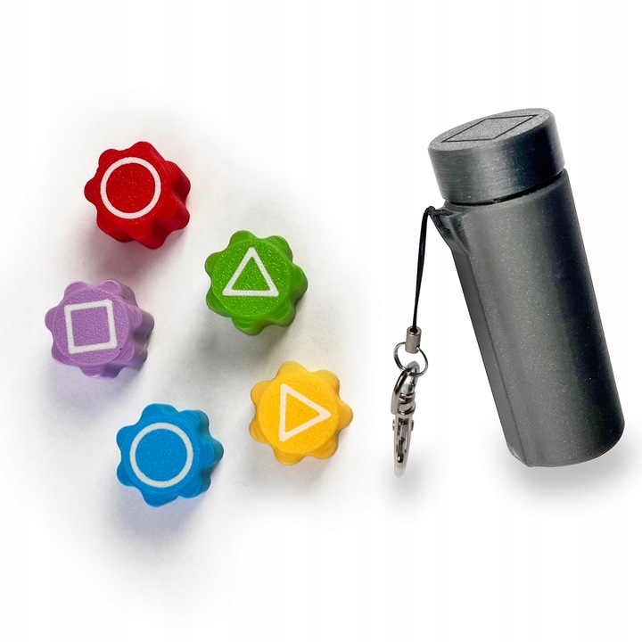 Squid Game Kostki 7g Gongi DOCIĄZONE Kości do gry gonggi + pojemnik Kajawis