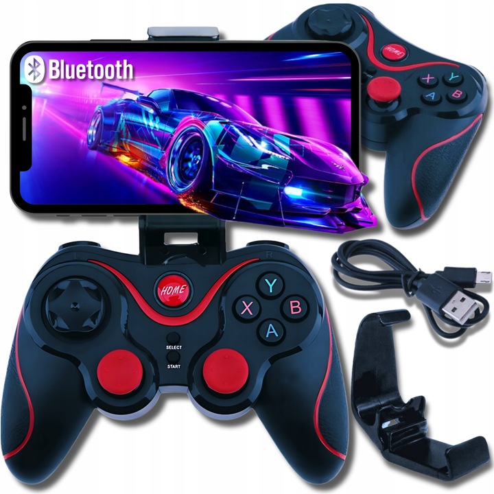 BEZPRZEWODOWY GAMEPAD PAD DO TELEFONU ANDROID iOS PC KONTROLER Z UCHWYTEM