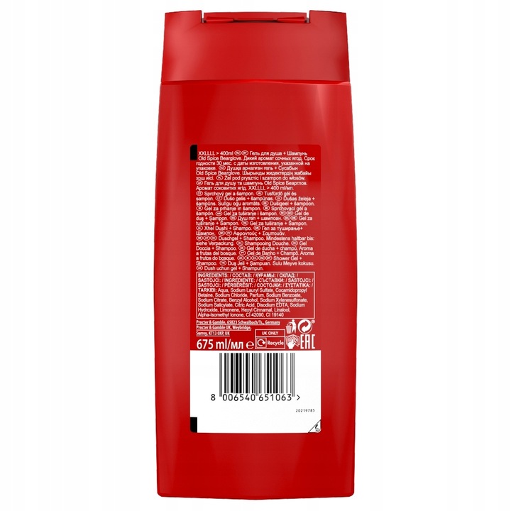 Old Spice Bearglove szampon żel pod prysznic 3w1 dla mężczyzn XXL 675 ml