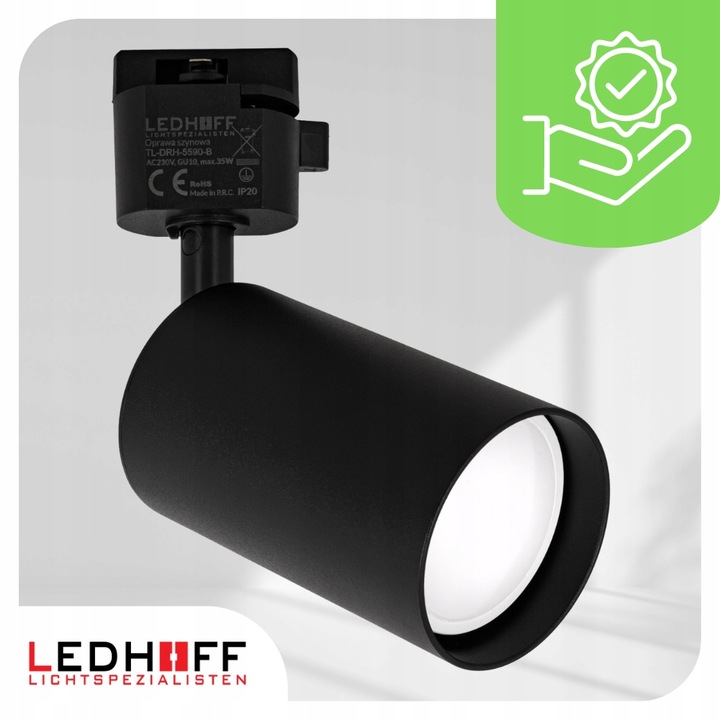 Oświetlenie szynowe Zestaw listwa 2m + 4x lampa GU10 CZARNY