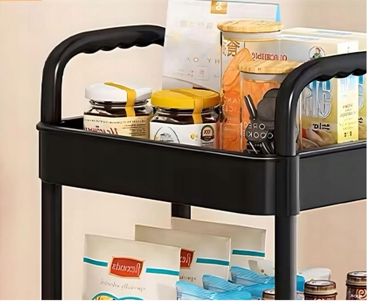 SZAFKA MOBILNA NA KÓŁKACH PÓŁKA REGAŁ BLOKADA KÓŁEK CZARNY