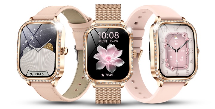 SMARTWATCH DLA KOBIETY DAMSKI ZEGAREK ROZMOWY MENU POLSKIE PULS + 3 PASKI