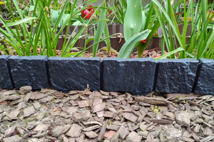 390 cm Piękna PALISADA OGRODOWA Szeroki Rant STEIN Kamień Łupany