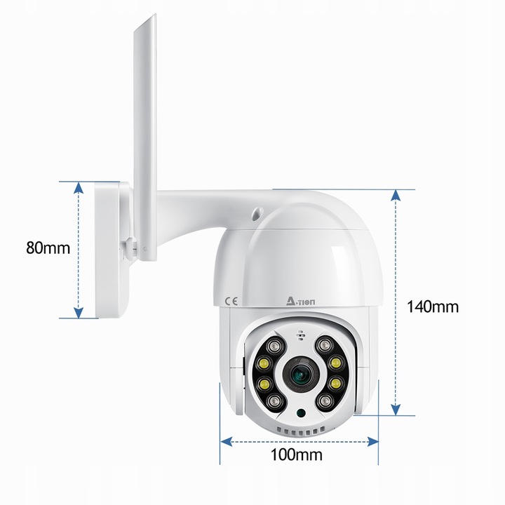 KAMERA WIFI IP SMART ZEWNĘTRZNA OBROTOWA FULL HD 4MP 2K ZOOM 4x DETEKCJA