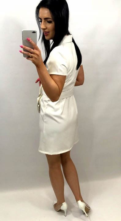 Sukienki Damskie na Komunię Chrzciny Sukienka Elegancka Ołówkowa Róż M