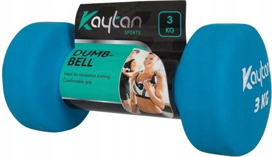 zestaw Hantle neoprenowe Kaytan zestaw 2 x 3 KG ciężarki Niebieskie