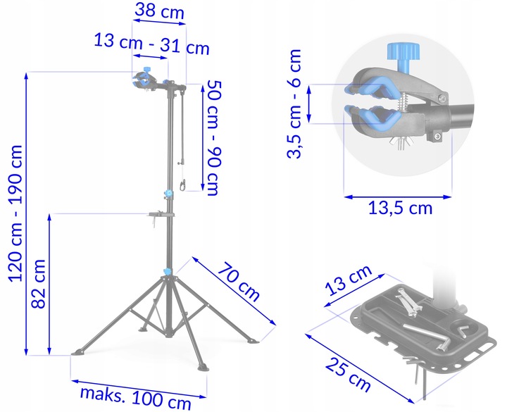 STOJAK NA ROWER WIESZAK SERWISOWY ROWEROWY 30KG