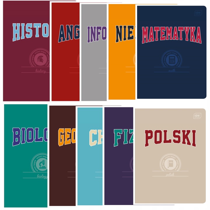 Komplet zestaw 10 zeszytów ściąga kolor Interdruk A5/60k zeszyt klasa 4-8