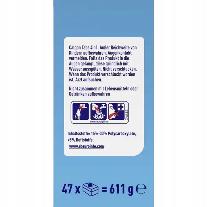 Odkamieniacz w tabletkach do pralek Calgon Power Tabs 4in1 47szt