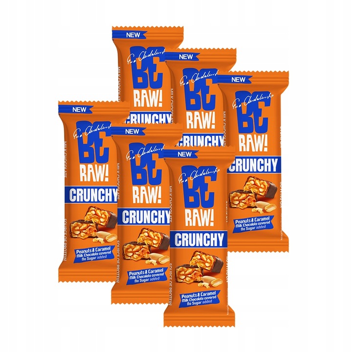 NOWOŚĆ Baton BeRAW Crunchy Peanuts&Caramel Orzeszki karmel bez cukru