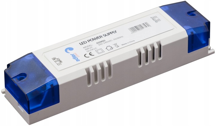 zasilacz CV 12V/60W plastic ze złączem śrubowym z zaślepką