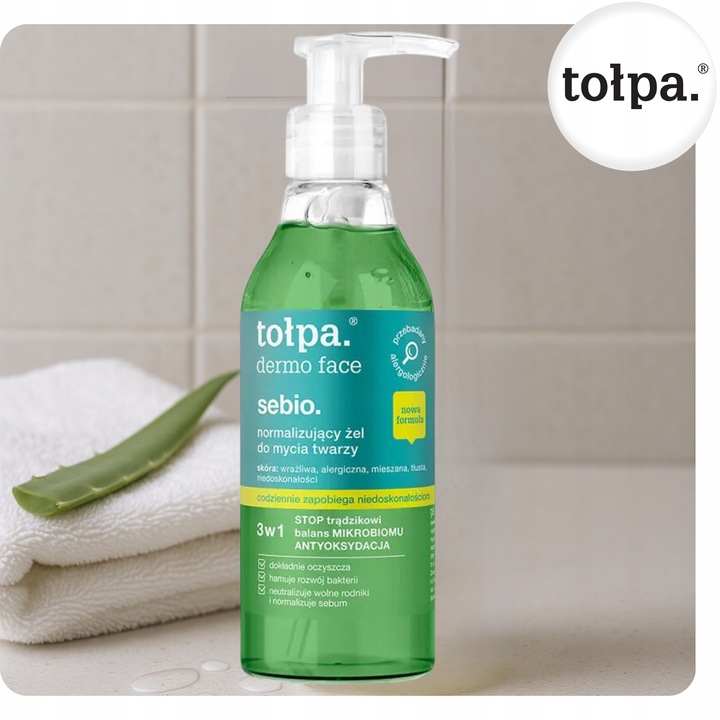 Żel do Mycia Twarzy Normalizujący na Zaskórniki Trądzik Sebio 195ml