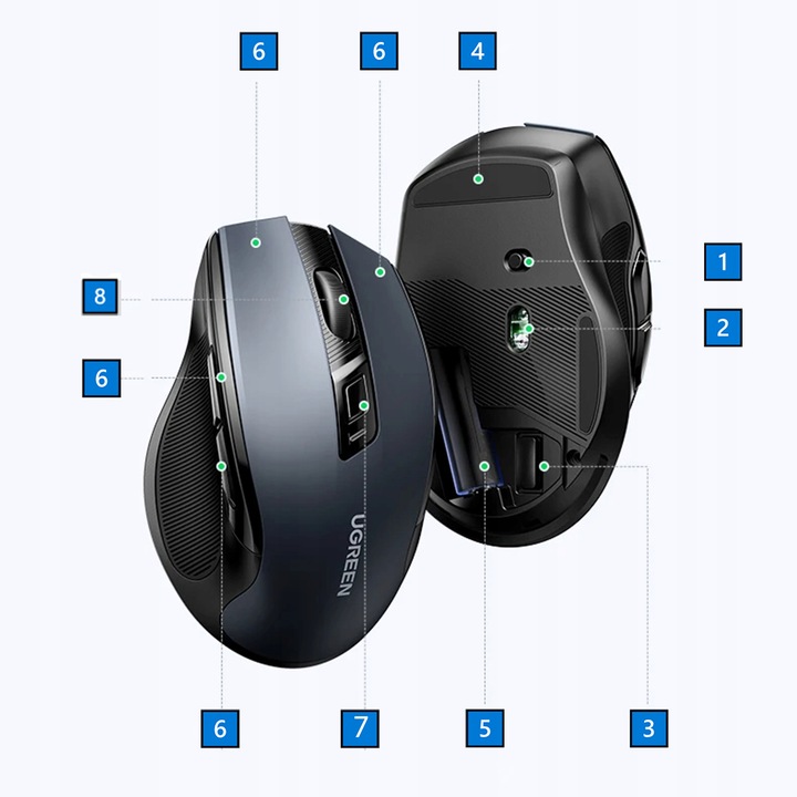 Mysz Bezprzewodowa 4000DPI Myszka Laserowa NA USB Do Komputera i Bateria AA