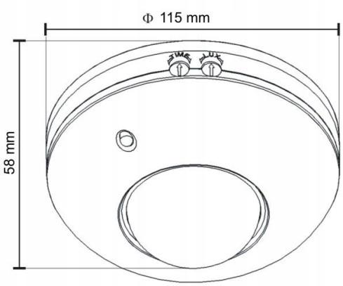 CZUJNIK RUCHU NATYNKOWY DO LED SUFITOWY PIR 360°