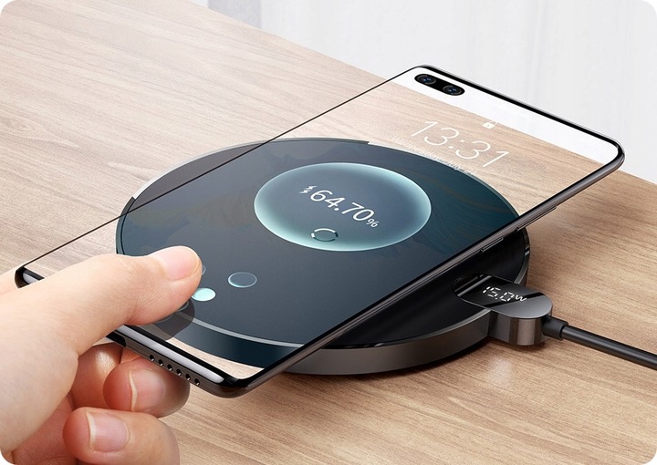 BASEUS SZYBKA ŁADOWARKA DO TELEFONU INDUKCYJNA BEZPRZEWODOWA QI 15W LED