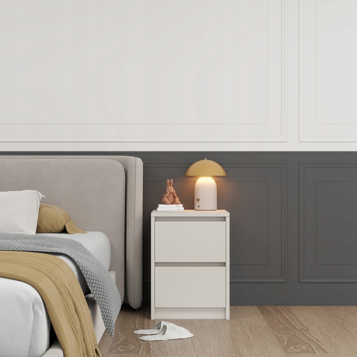 Praktyczna Szafka Nocna KASZMIR 2 szuflady stolik nocny loft