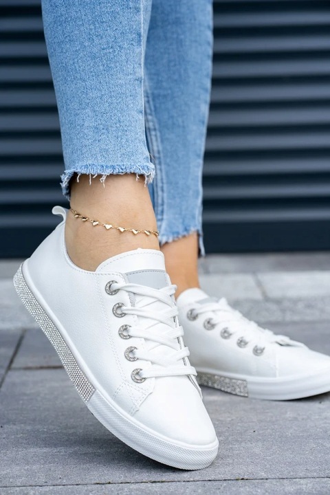 Biało szare trampki damskie skórzane Queen 39