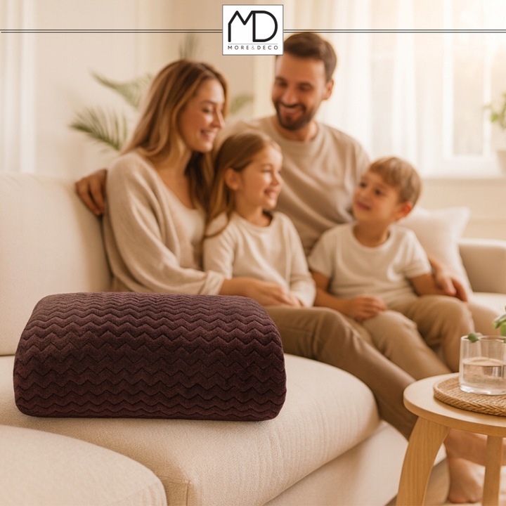 Koc pled narzuta 200x220cm na łóżko ciepły miękki prezent wzór brązowy brąz