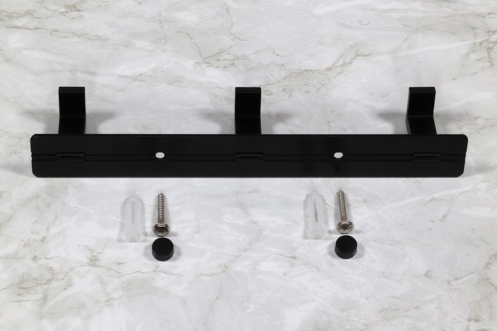 WIESZAK NA RĘCZNIKI ŁAZIENKOWY CZARNY LOFT SOLIDNY LISTWA Z 3